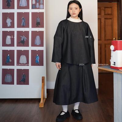 彡川里satori廓形卫衣半裙原创