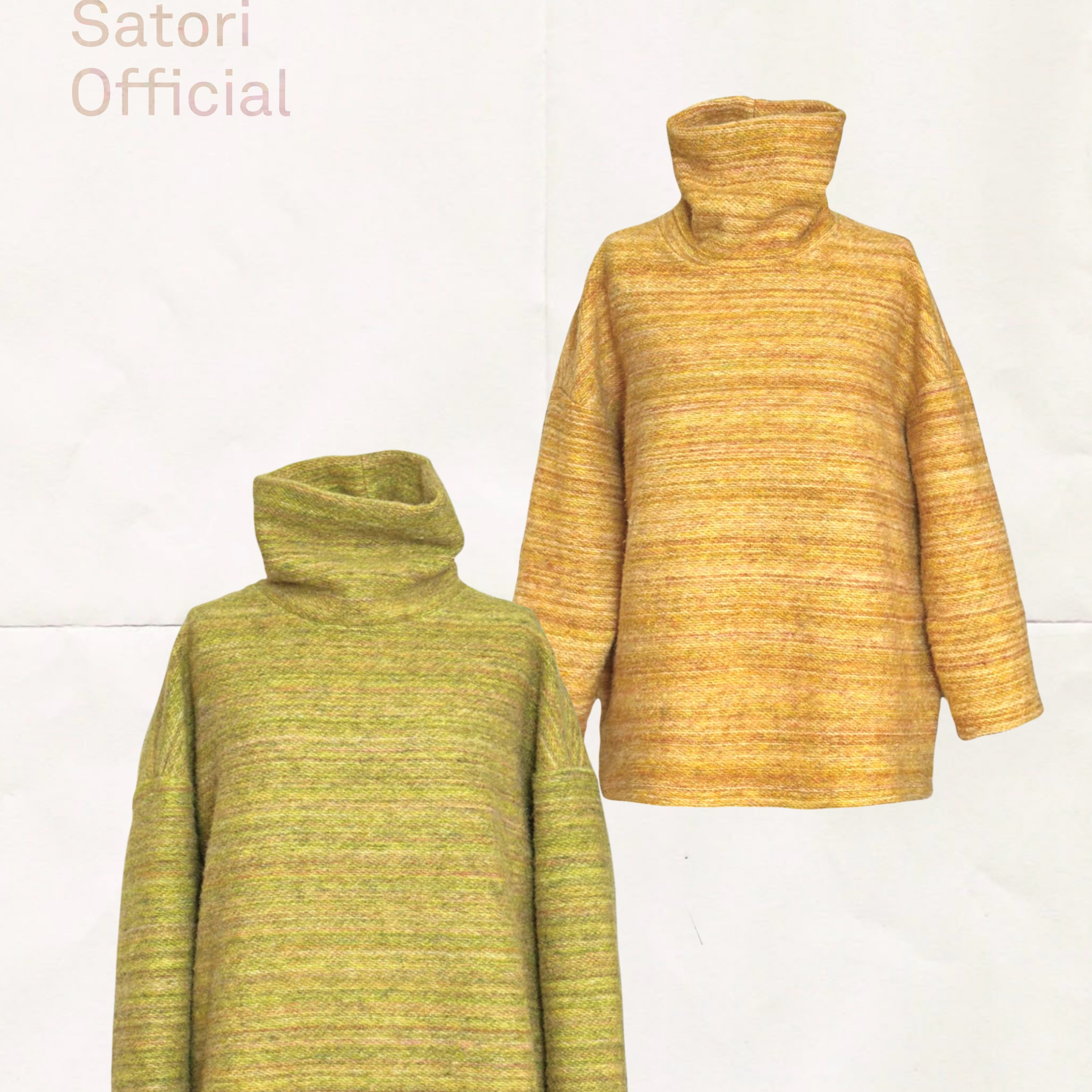 彡川里高领混色纺织宽松百搭毛衣