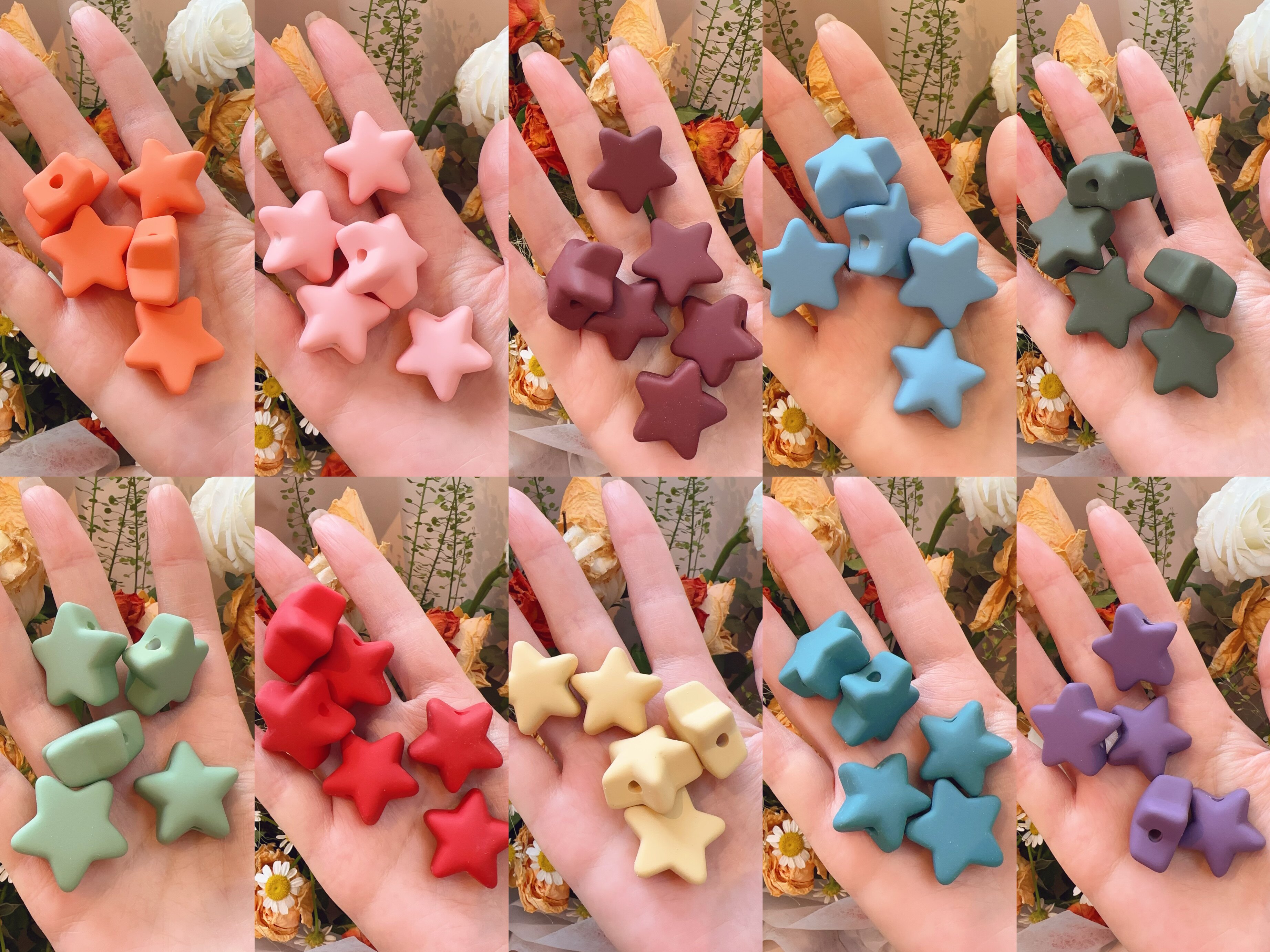 欧美系手感漆五角星手感超好胖星星手工diy饰品珠串手机链配件