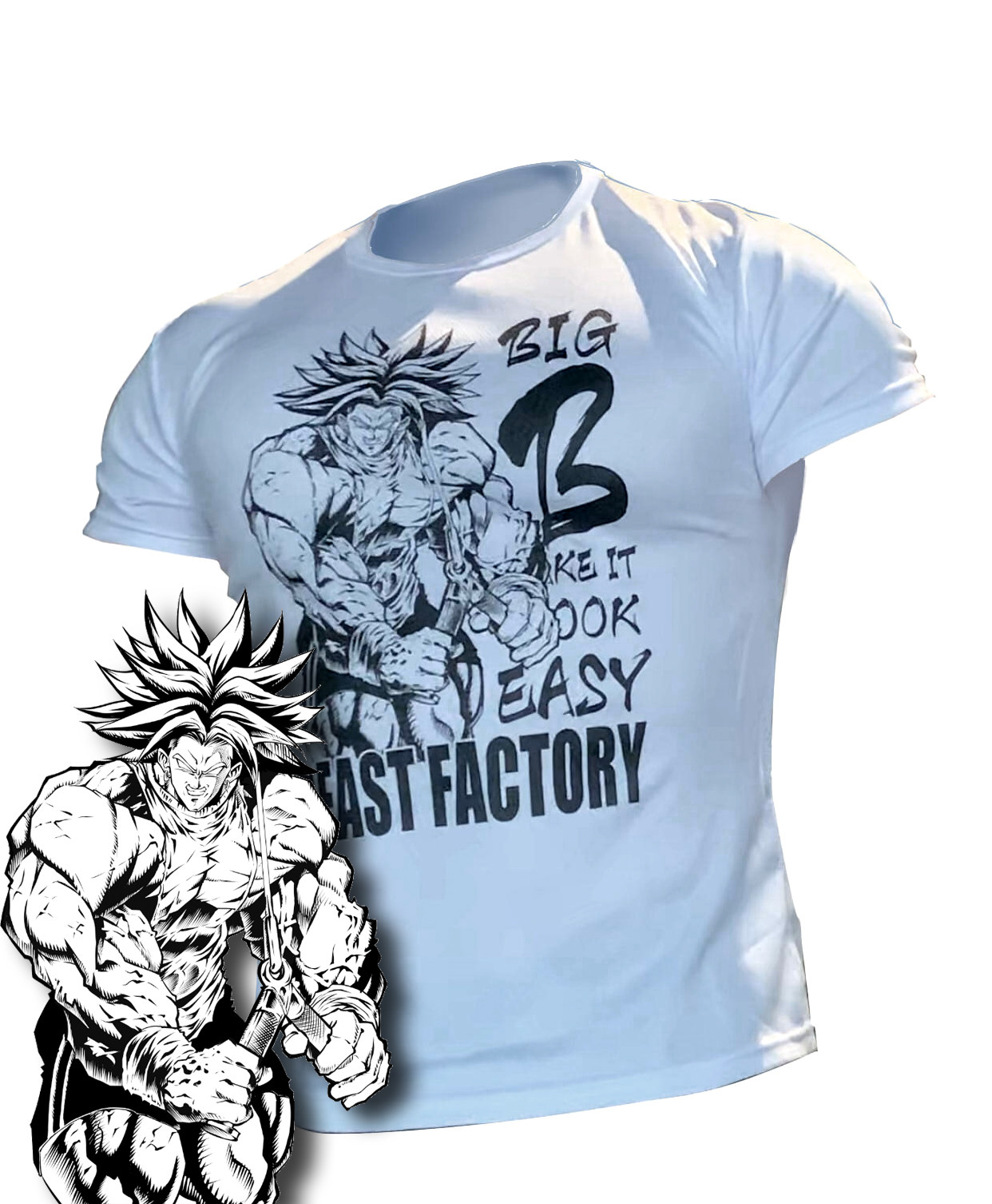 野兽庇护BEAST FACTORY龙珠 布罗利 漫画健身健美运动训练T恤短袖|ruв категории спортивный костюм/досуг одежды, движение футболку - от Buy2taobao.com для оказания профессиональной услуги покупки агента Taobao
