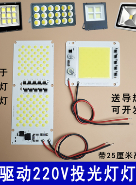 LED投光灯灯芯220V免驱动灯板路灯防爆灯7874投射灯光源灯珠灯片
