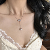 2025新款 方糖家 曼塔玫瑰珍珠施家纯银项链女款 轻奢小众锁骨链女