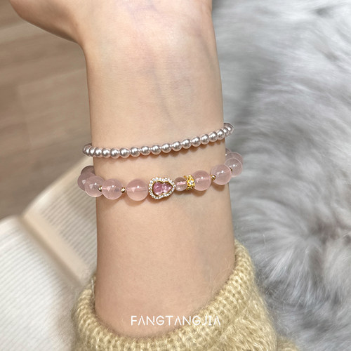 方糖家马粉水晶葫芦碧玺纯银手串