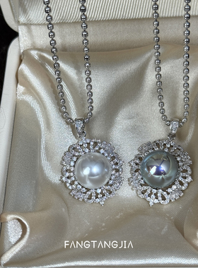 方糖家极光珍珠蕾丝花边项链