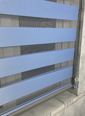 防水防尘纯白色柔纱帘浴室现代窗帘餐厅简约卫生间免打孔百叶卷帘