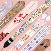 ins可爱少女手机挂绳u盘相机卡套风扇长款 挂脖绳卡通防丢便携绳子