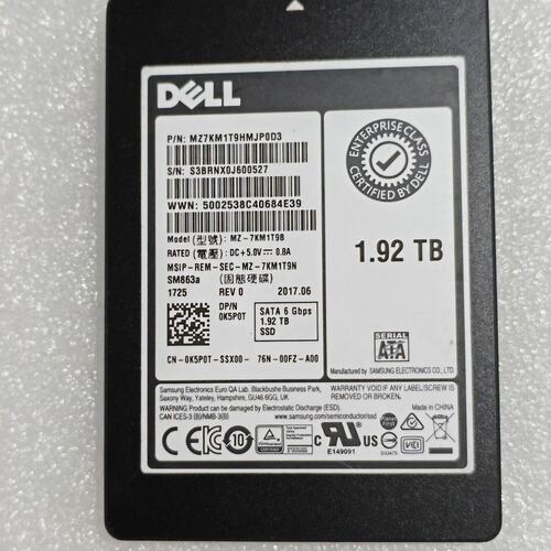 0K5P0T 戴尔版三星SM863a 1.92T固态硬盘 S--议价商品