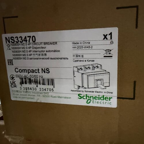 全新施耐德Compact NS800H塑壳断路器，型号NS3--议价商品
