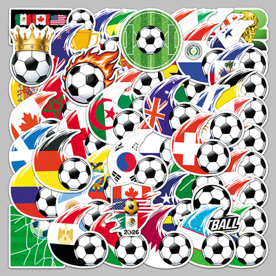 102张足球贴纸卡通创意个性体育运动足球图案贴画idy桌面手账本