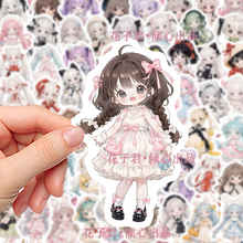 140张二次元可爱少女贴纸ins风高颜值萝莉小女孩周边手账桌面贴画