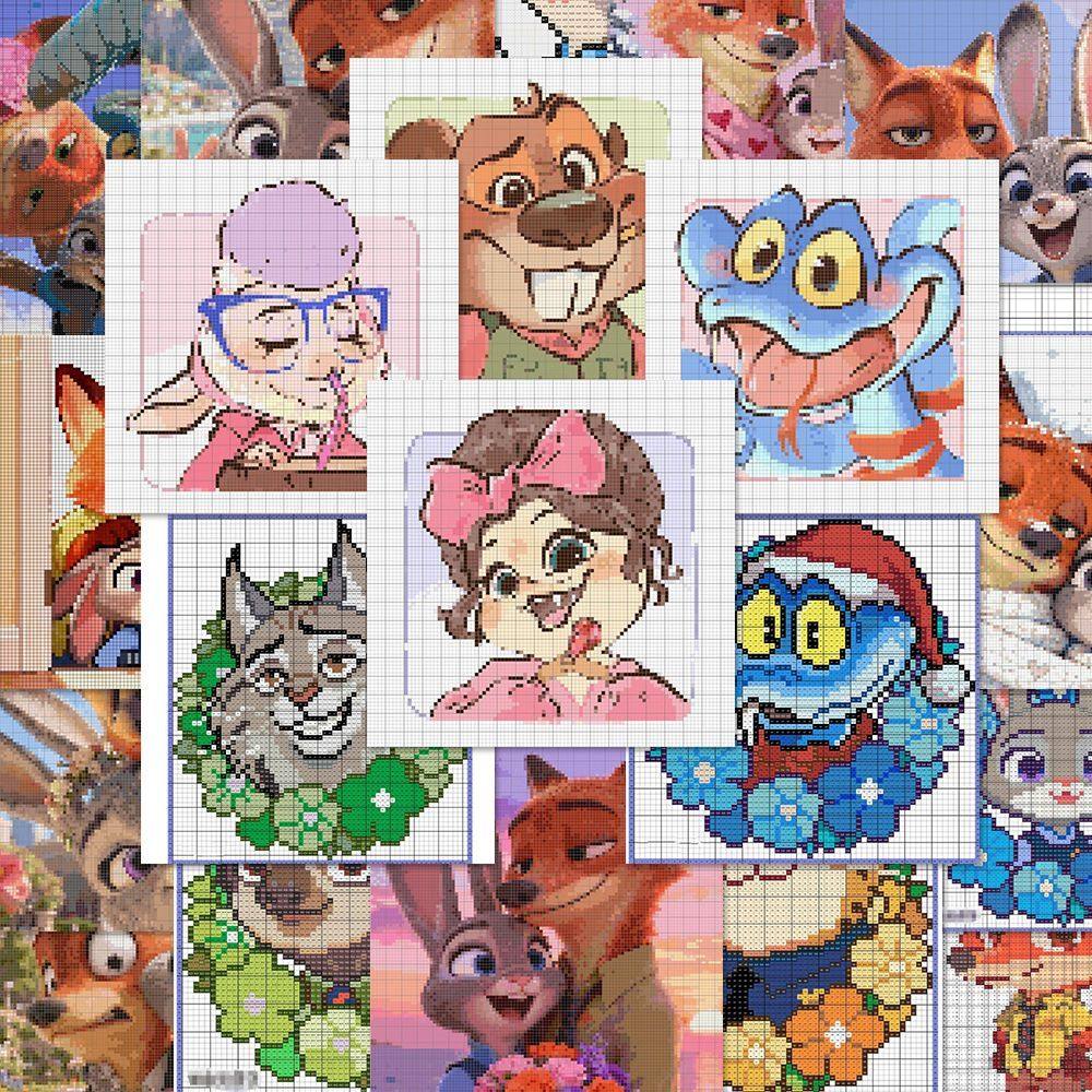 106张动物城像素拼豆贴纸兔子警官狐尼克Q版二次元装饰手账贴画,文具电教/文化用品/商务用品,贴纸/立体贴纸,淘宝优惠券,粉丝福利购,淘宝优惠卷