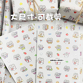 可爱诺比小兔包装 纸大张可裁剪 纸卡通趣味表情包diy礼物花束包装