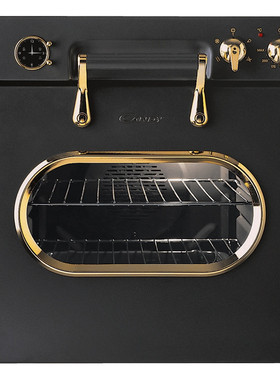 原装进口复古50年代Monza黑金系列嵌入式烤箱65L大容量古典铸铁