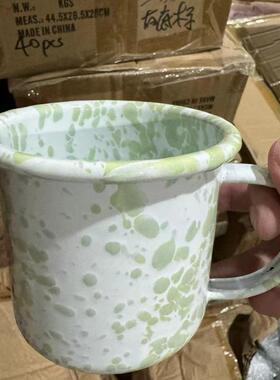 泼墨搪瓷杯大容量马克杯创意茶杯子情侣咖啡水杯搪瓷多彩碟