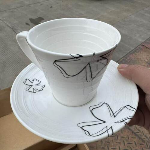 陶瓷咖啡杯水杯异形茶杯  杯碟套装礼盒