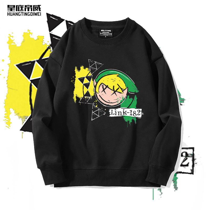 塞尔达传说圆领套头卫衣林克海利亚族游戏周边加绒休闲上衣外套男