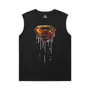 DC动漫正义联盟周边超人logo印花短袖T恤夏季纯棉学生背心衣服