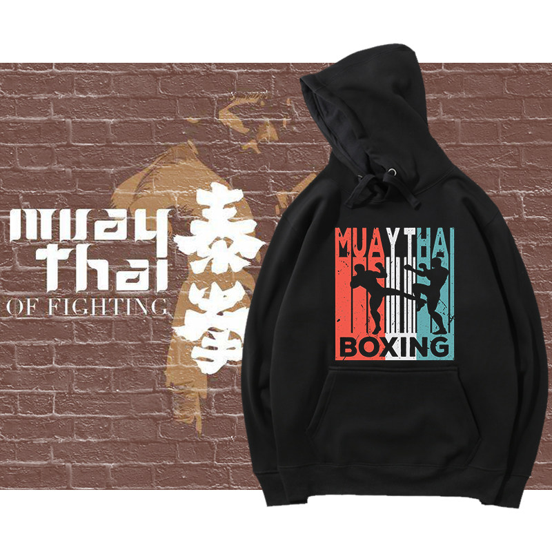 泰国播求老虎帽衫UFC综合格斗健身卫衣MMA搏击训练加绒外套泰拳秋