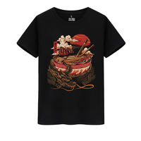 Japanese retro chic style printed tonkotsu ramen short-sleeved T-shirt, summer pure cotton half-sleeved top for men and women thumbnail 5