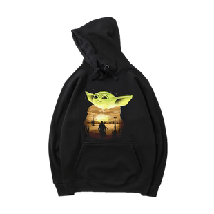 曼达洛人尤达宝宝yoda连帽卫衣服秋季加绒潮流休闲宽松上衣外套男