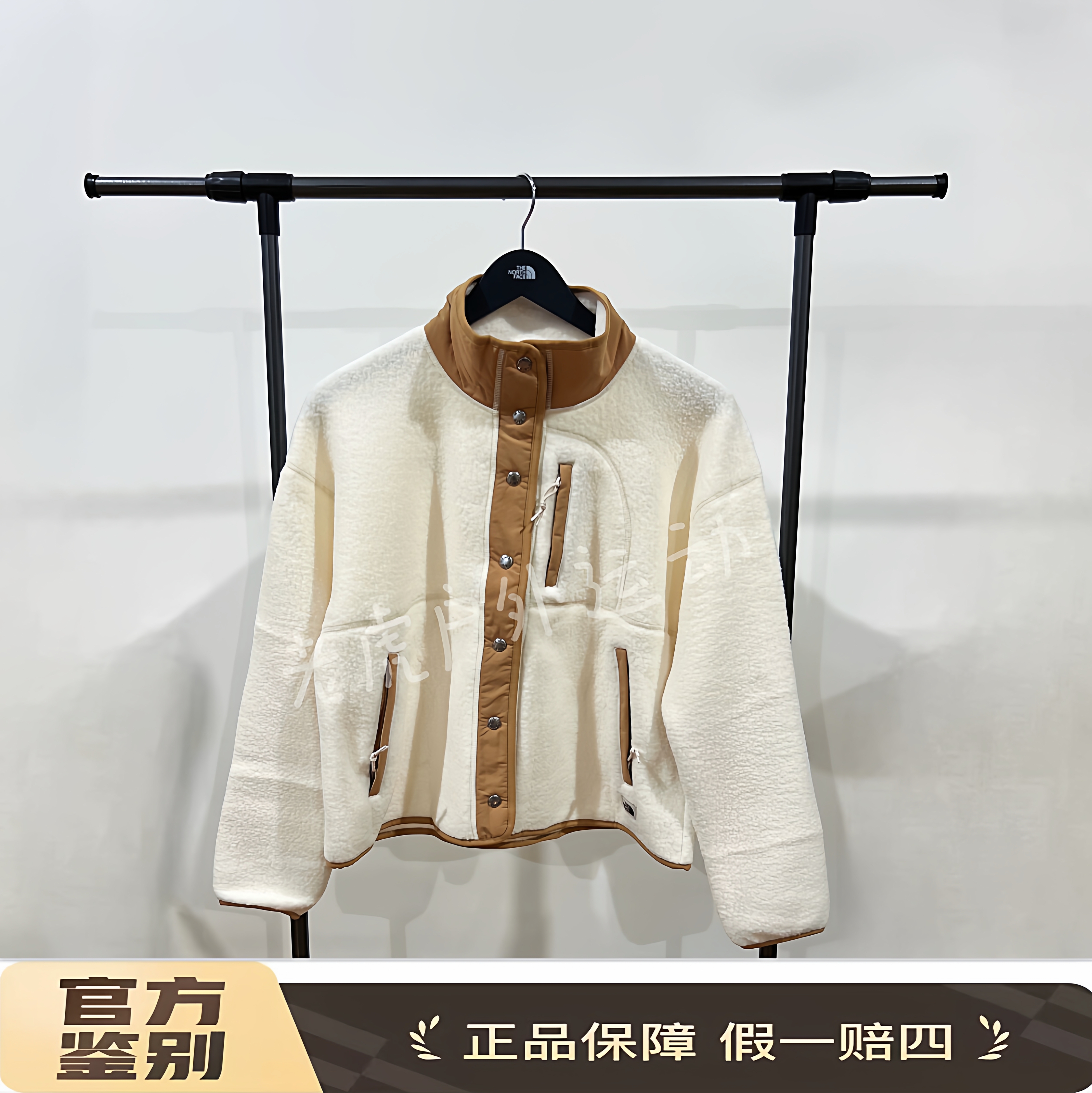 THE NORTH FACE 户外羊羔绒立领抓绒夹克外套 女款米白色NF0A5AYL