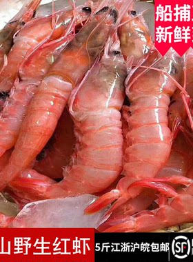 东海野生舟山水产鲜甜500g红虾