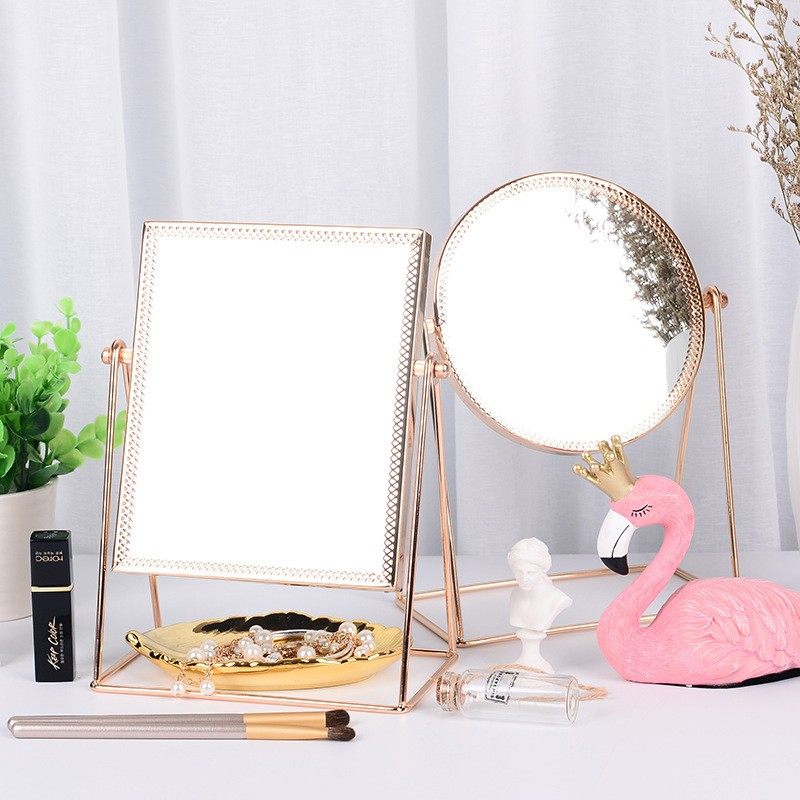 ins Cosmetic mirror Desktop princess mirror golden European style Circular mirror dresser Beauty Mirror Nordic Light and luxurious windin the Home accessories , Decoration  category - from Buy2taobao.com to provide professional Taobao agent buy service