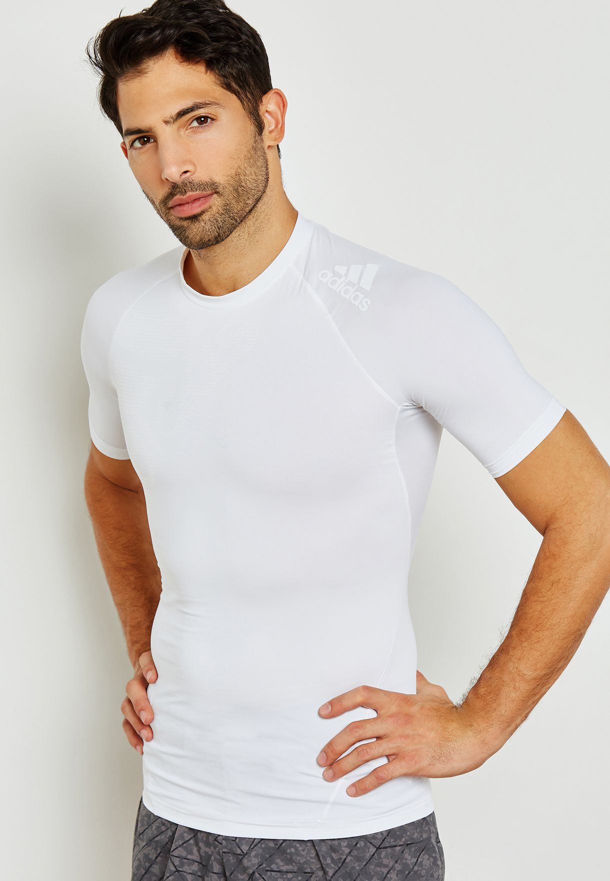 ADIDAS男子训练短袖健身紧身衣