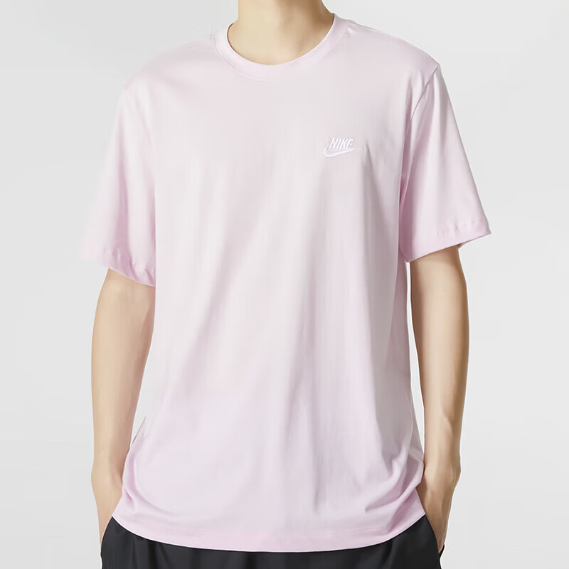 耐克男子纯棉刺绣LOGO运动短袖