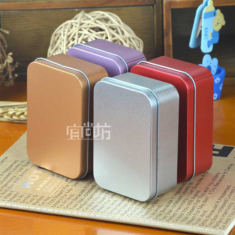 单色长方饰品密封盒婚庆礼糖果铁罐 化妆盒收纳储物茶叶小盒 促销
