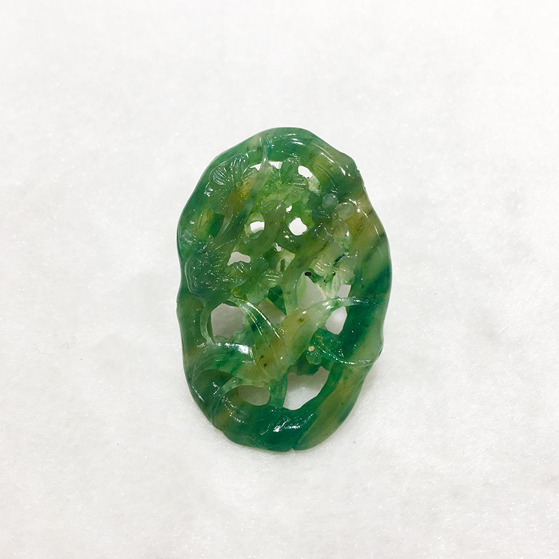 南阳独山玉天蓝老料梅花喜鹊喜上梅梢喜事连连独玉梅花喜鹊玉挂件