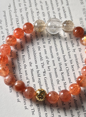 售罄 天然阿鲁沙手链金太阳石金发晶银发晶手链 仅欣赏拍下不发货