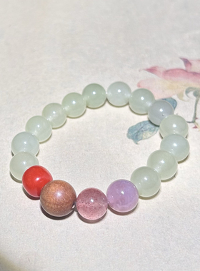 特价 晴水老山檀沉香锦红紫马粉新中式复古国风女款手串送闺蜜礼