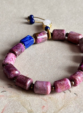 舒俱来苏妃石樱花粉色桶珠手串手链礼物