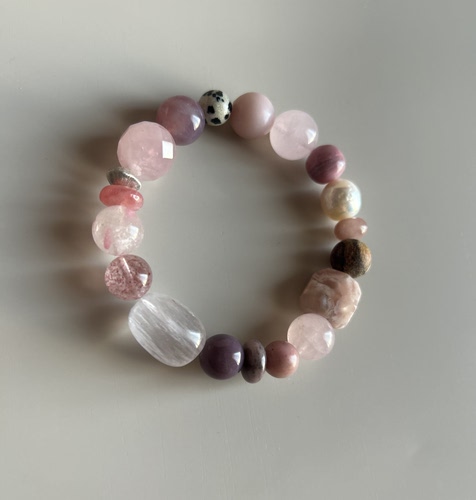 【芳华】天然水晶桃花粉色多宝女款手串生日礼物闺蜜礼物