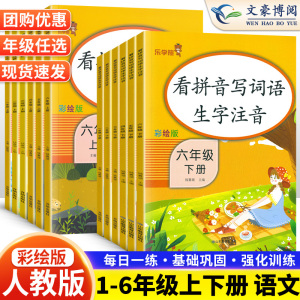看拼音写词语生字注音一二三四五六年级上册任选小学语文阅读数学英语同步专项训练习题练习册每日一练课本同步强化训练正版彩绘版