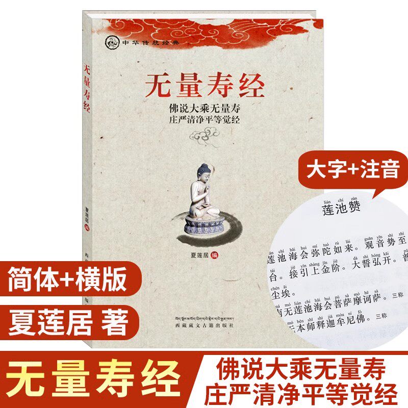 无量寿经注音版诵读教材佛说大乘无量寿庄严清净平等觉经夏莲居大字简体横排拼音版佛说大乘无量寿经净空结缘包邮佛经经书佛学书籍