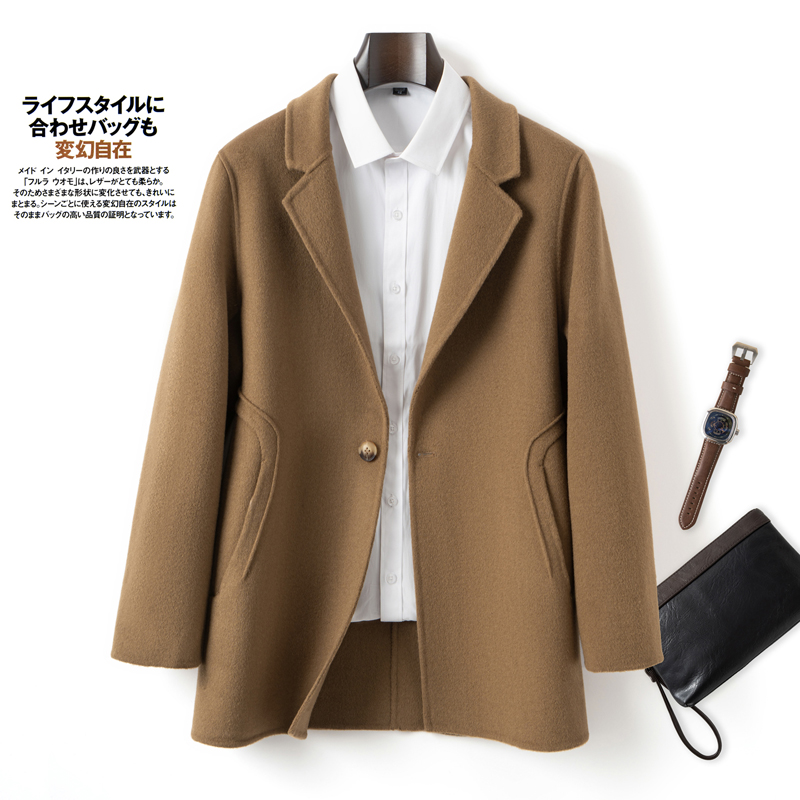 西装款双面呢大衣男纯羊毛外套