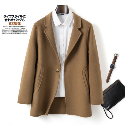 西装款双面呢大衣男纯羊毛外套