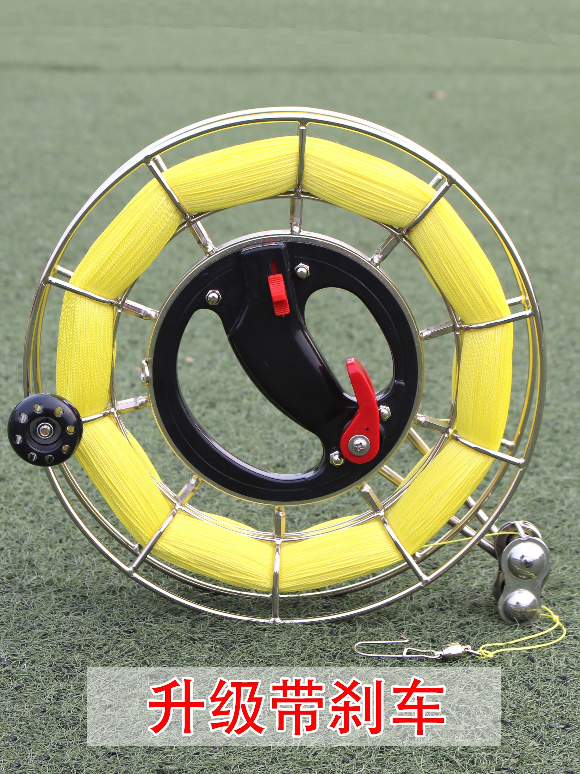 潍坊高档不锈钢手握刹车风筝轮 建鹏风筝线轮线盘手握轮 初学者