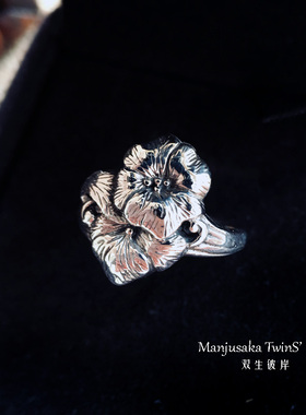 纯银复古百合花男女款时尚饰品