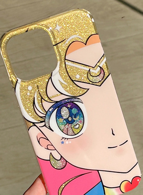 可爱美少女适用iPhone15/14promax手机壳16Pro/16promax光面闪粉13苹果14Pro全包壳15Pro