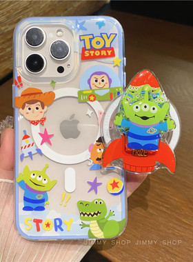 卡通玩具胡迪巴斯三眼仔适用iPhone17/17promax手机壳光面二合一拼接磁吸壳13/14苹果17Pro全包壳15Pro/16pro