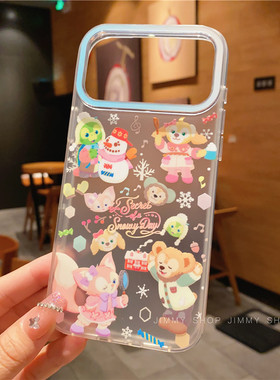 冬日雪人达菲饼饼玲娜贝儿适用iPhone17/17promax手机壳17pro磨砂面半透明壳苹果全包壳