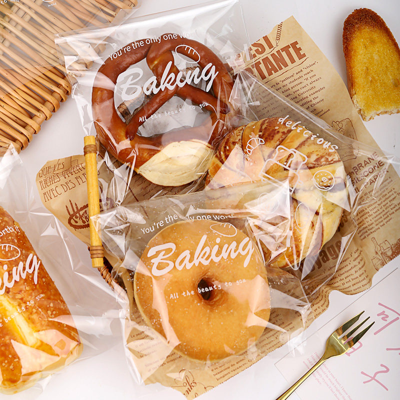面包包装袋 面包袋自封自粘透明袋子 单独小塑料袋简约ins风
