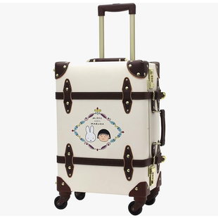 日本代購 小丸子兔子復(fù)古拉桿大容量鎖扣萬向輪旅行箱行李箱