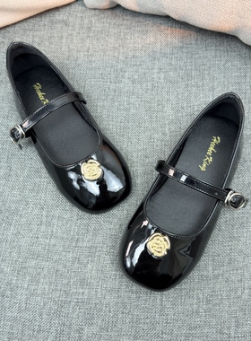女童皮鞋2026新款山茶花玛丽珍软底公主鞋法式百搭亲子鞋休闲单鞋