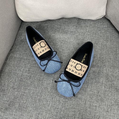 女童单鞋春季新款蓝色软底芭蕾鞋