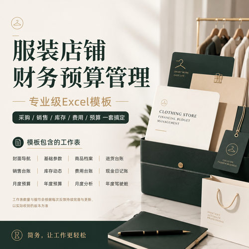 服装店财务预算进销存Excel模板