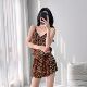豹纹网红纯欲风家居服套装 冰雪丝性感吊带短裤 睡衣女夏季 2026新款